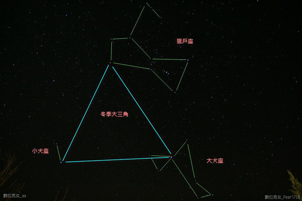 冬季大三角星空图图片